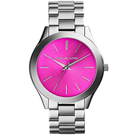 michael kors slim runway watch pink|More.